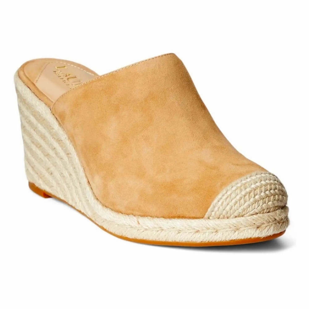 Lauren by Ralph Lauren espadrille wedges US 8.5, suede upper, NWOB